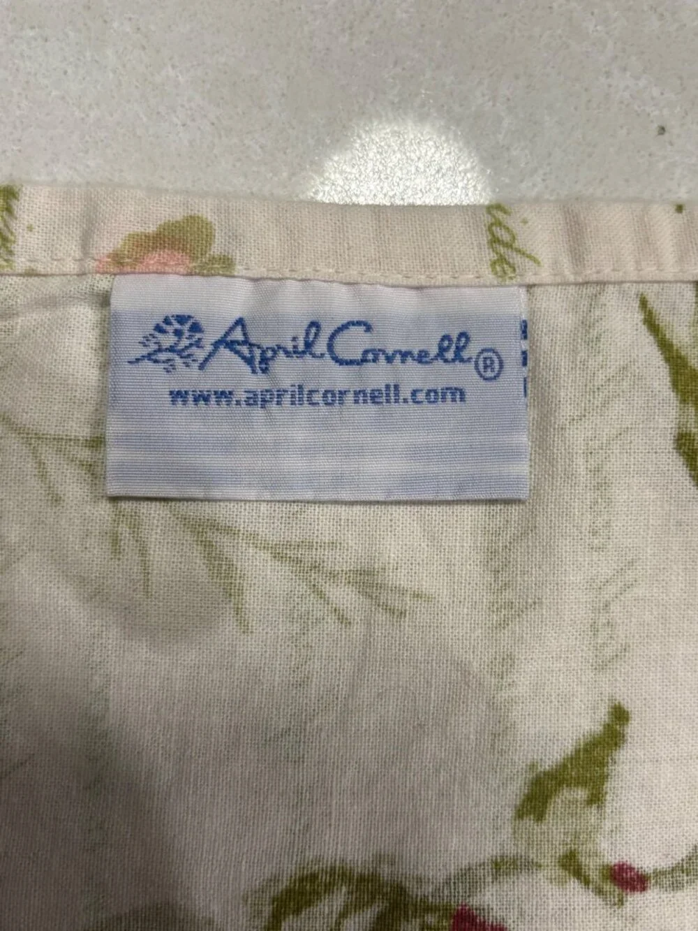 April Cornell Set of 8 Floral Cotton Dinner Napkins Cottage Garden Pink Purple